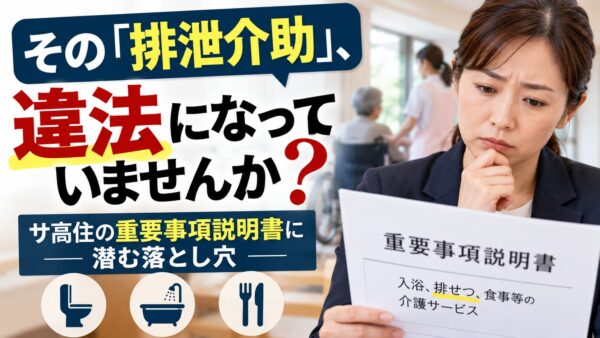 その「排泄介助」、違法になっていませんか？ ― サ高住の重要事項説明書に潜む落とし穴 ―